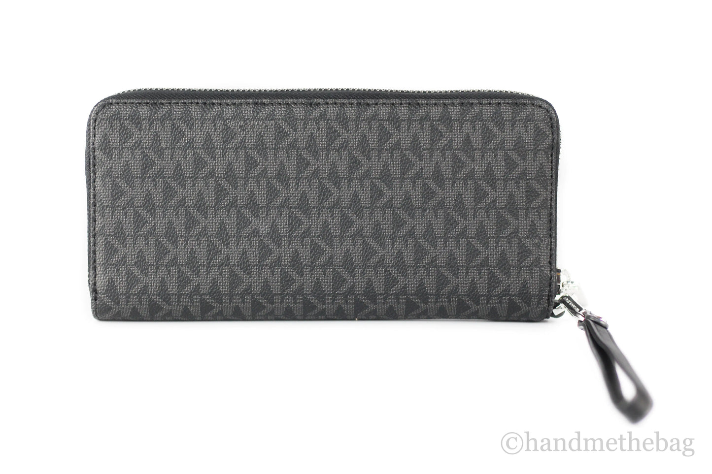 Michael Kors Jet Set Large Black Signature Continental Travel Wristlet Wallet